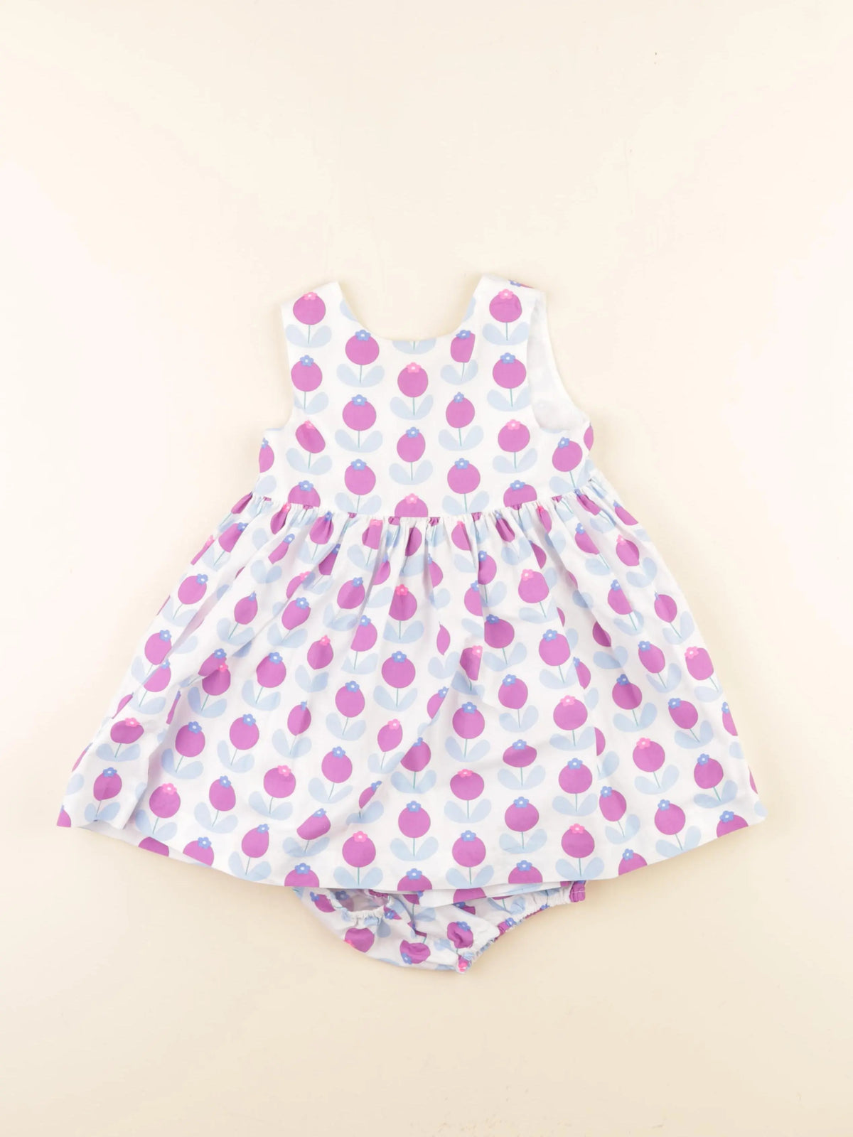Jacadi - robe blanc, violet - 24 mois
