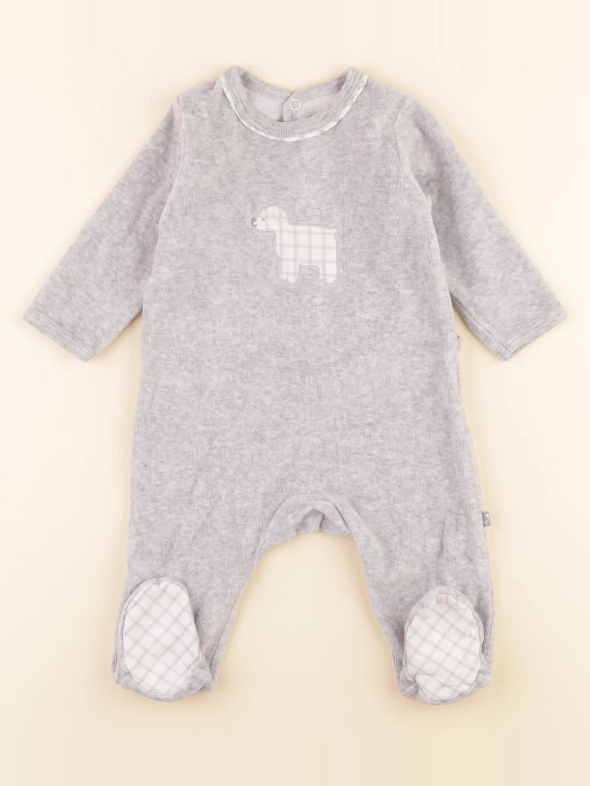 Jacadi - pyjama velours gris - 6 mois