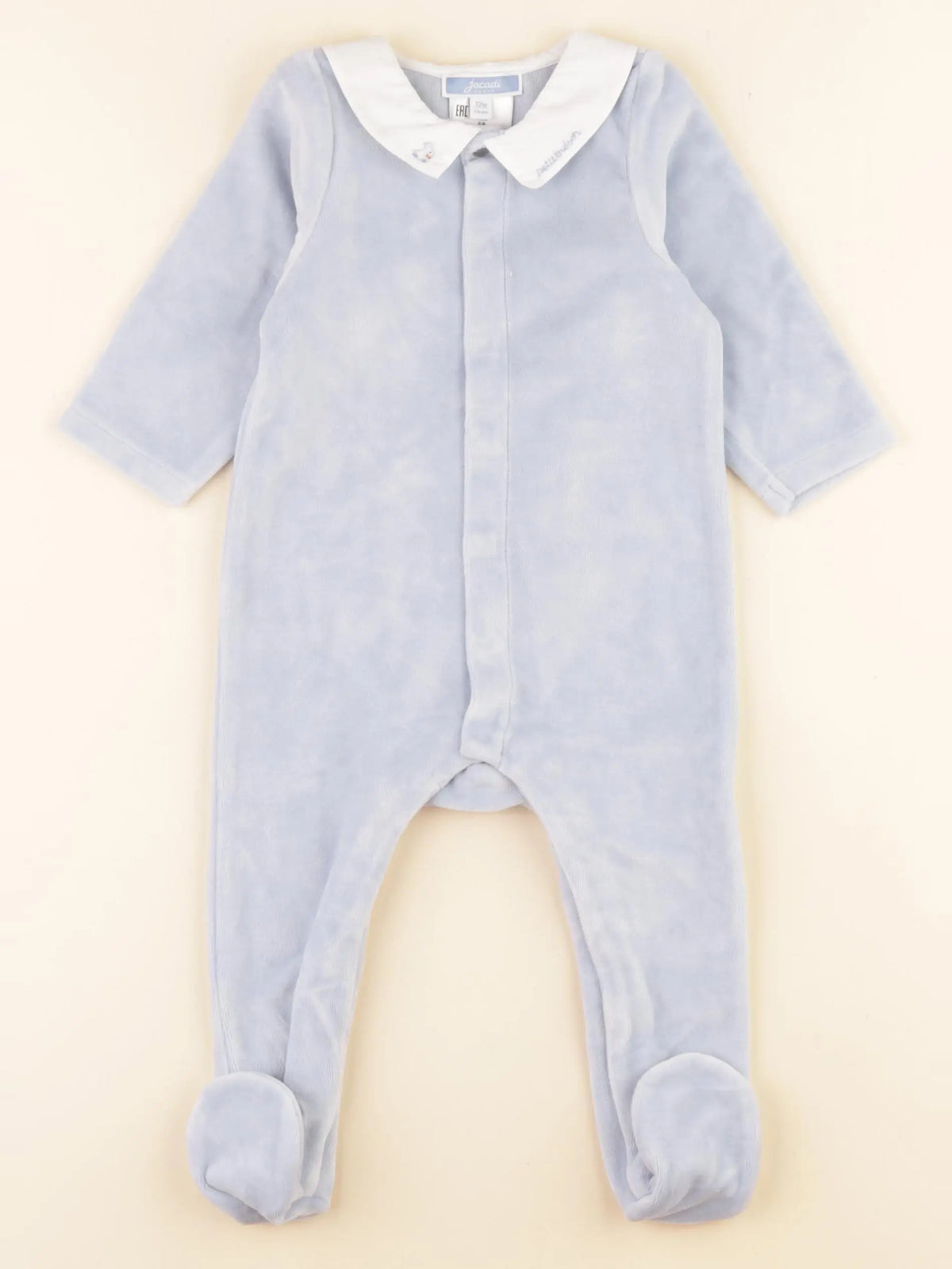 Jacadi - pyjama velours bleu - 12 mois