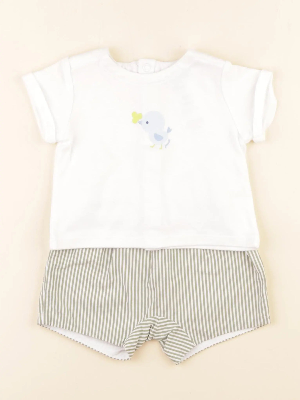 Jacadi - ensemble blanc, vert - 6 mois