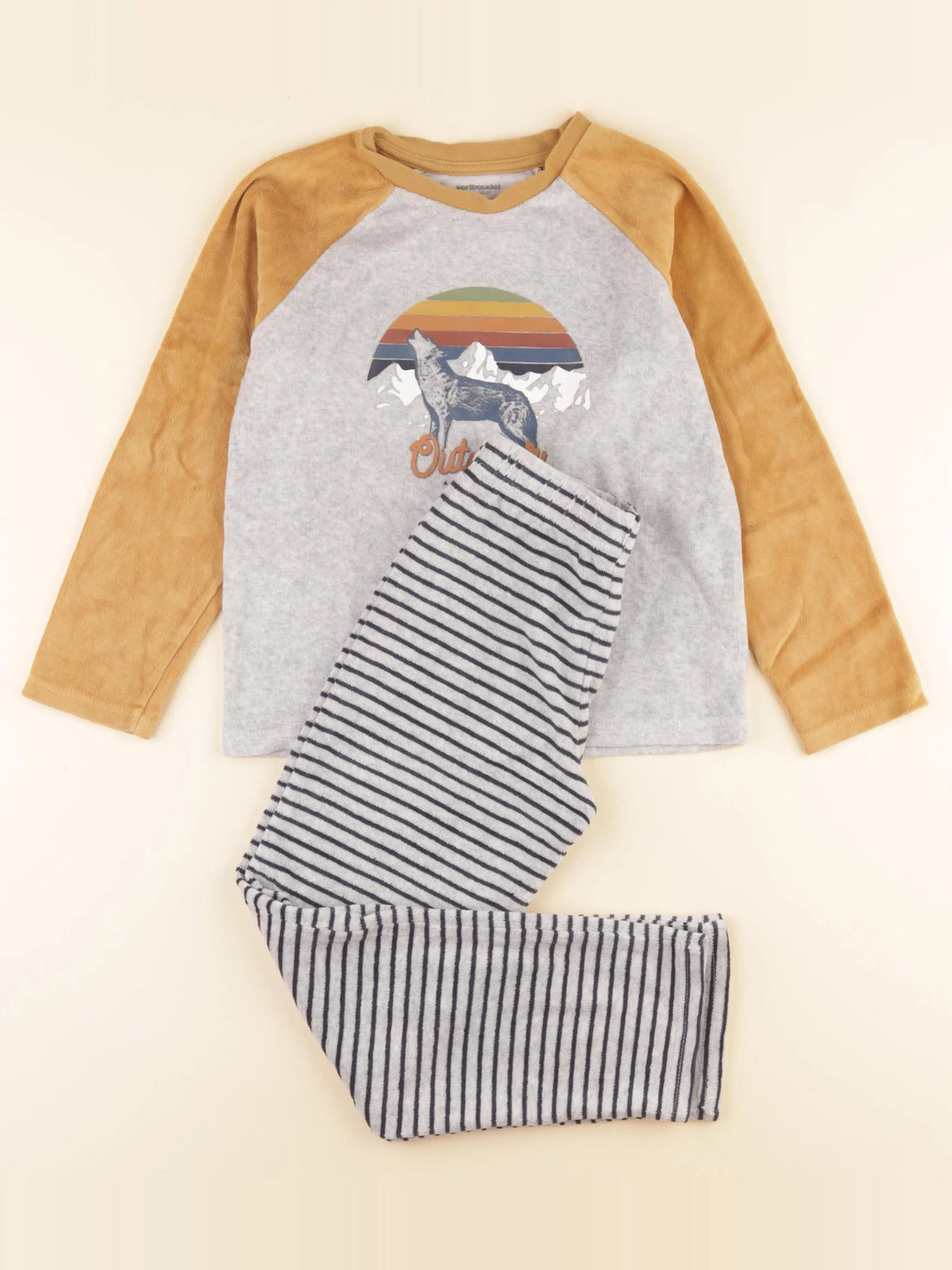 Vertbaudet - pyjama velours multicolore - 8 ans