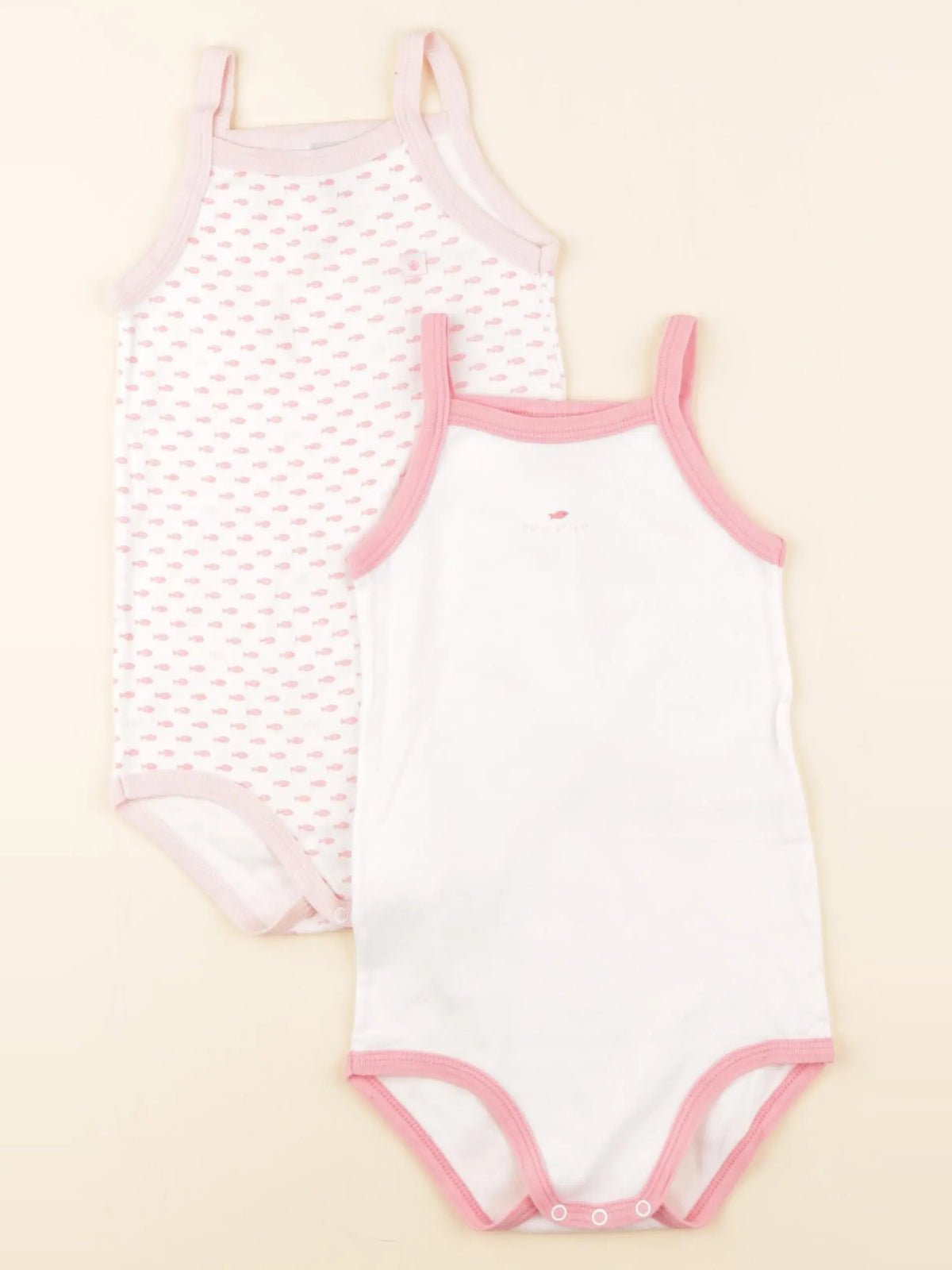 Petit Bateau - lot de 2 bodies en coton blanc - 36 mois
