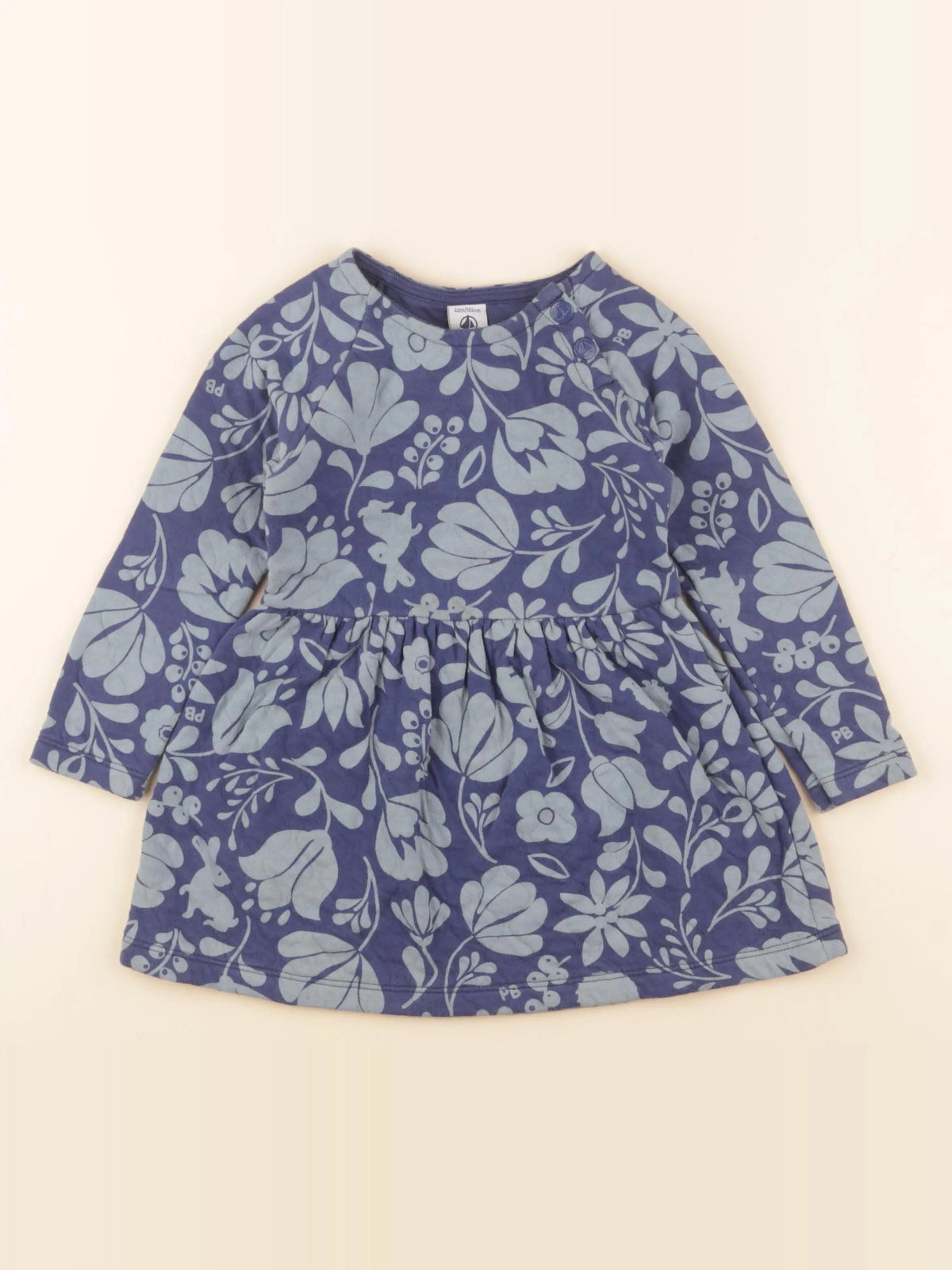 Petit Bateau - robe bleu - 4 ans
