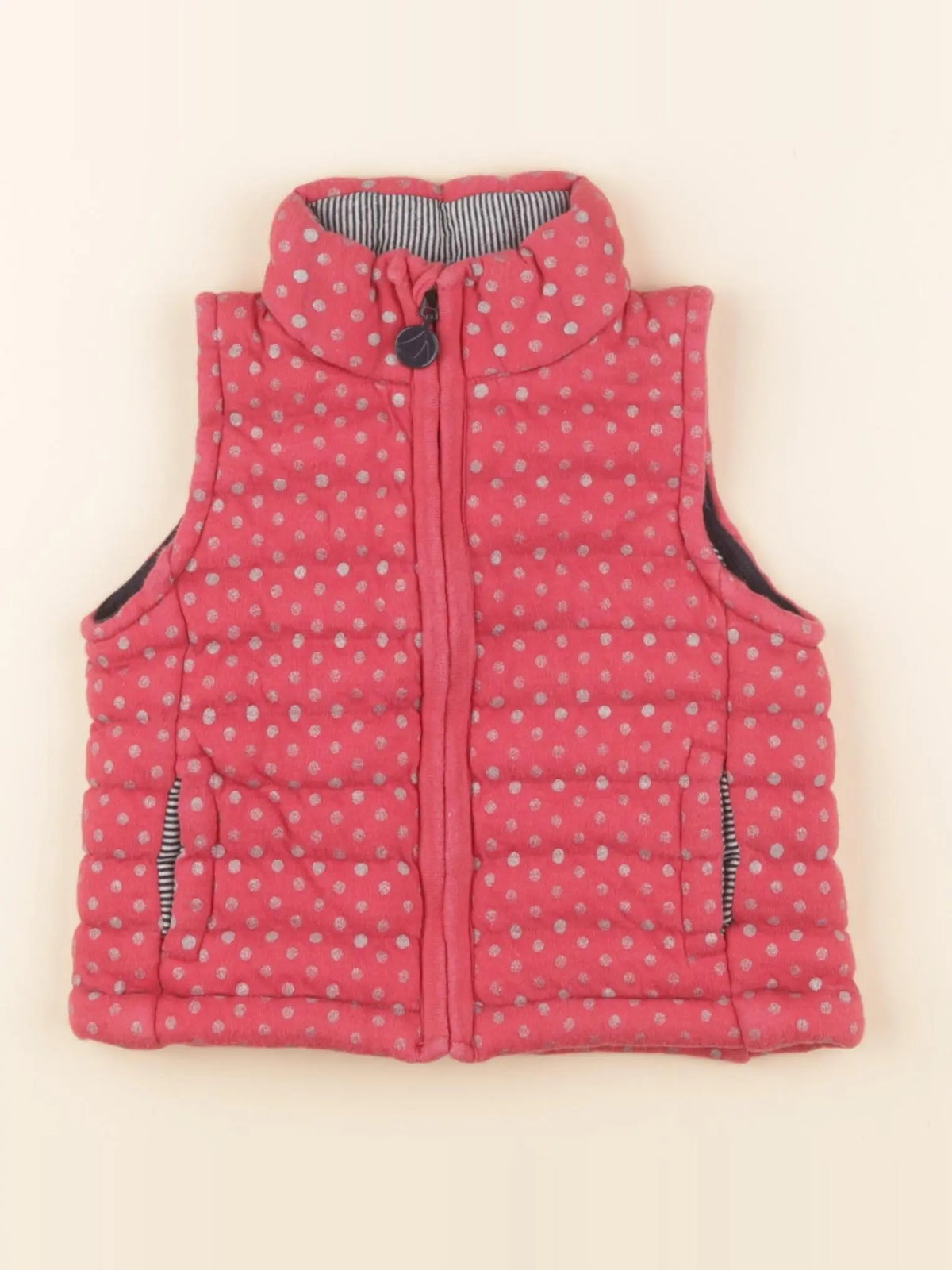 Petit Bateau - doudoune rouge, argent - 3 ans