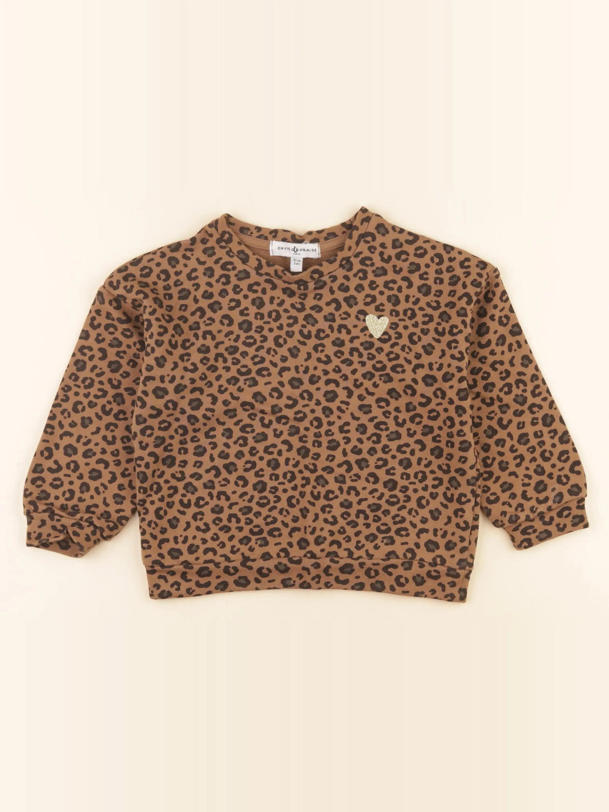 Vertbaudet - sweat marron, noir - 3 ans