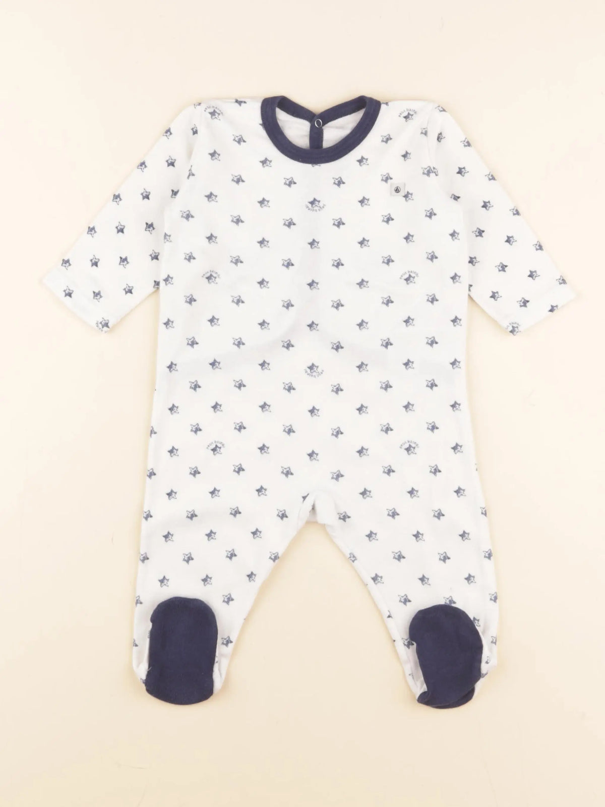 Petit Bateau - pyjama coton blanc - 6 mois