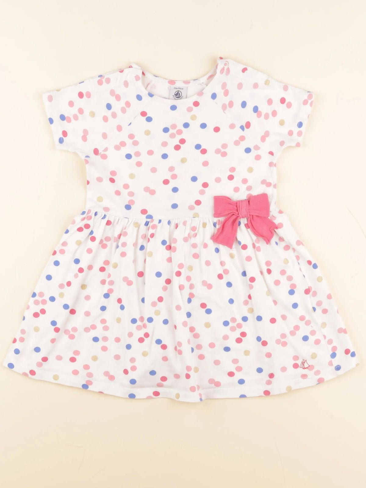 Petit Bateau - robe blanc - 24 mois