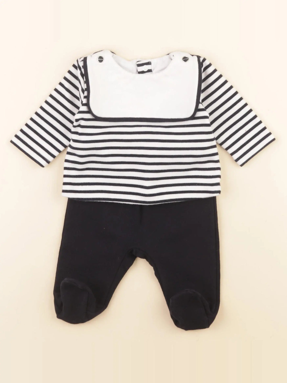 Jacadi - ensemble bleu, blanc - 3 mois