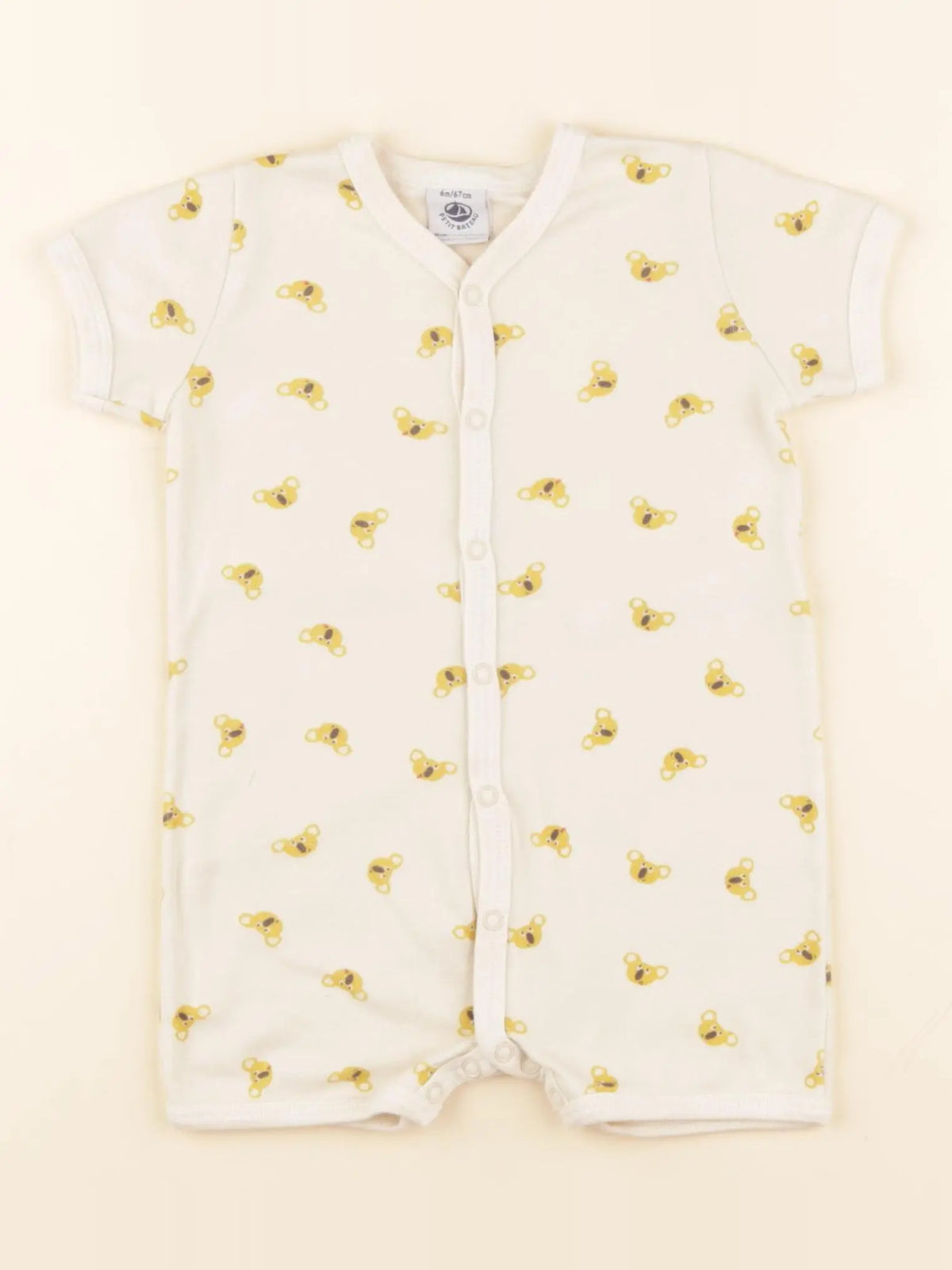 Petit Bateau - pyjama coton beige - 6 mois
