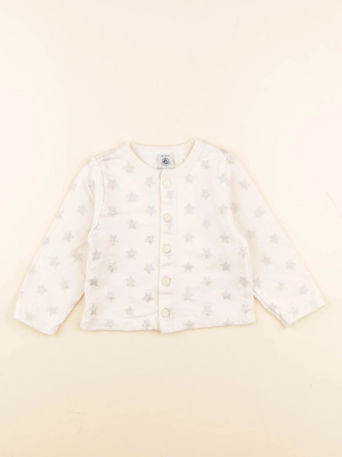 Petit Bateau - gilet beige, argent - 24 mois