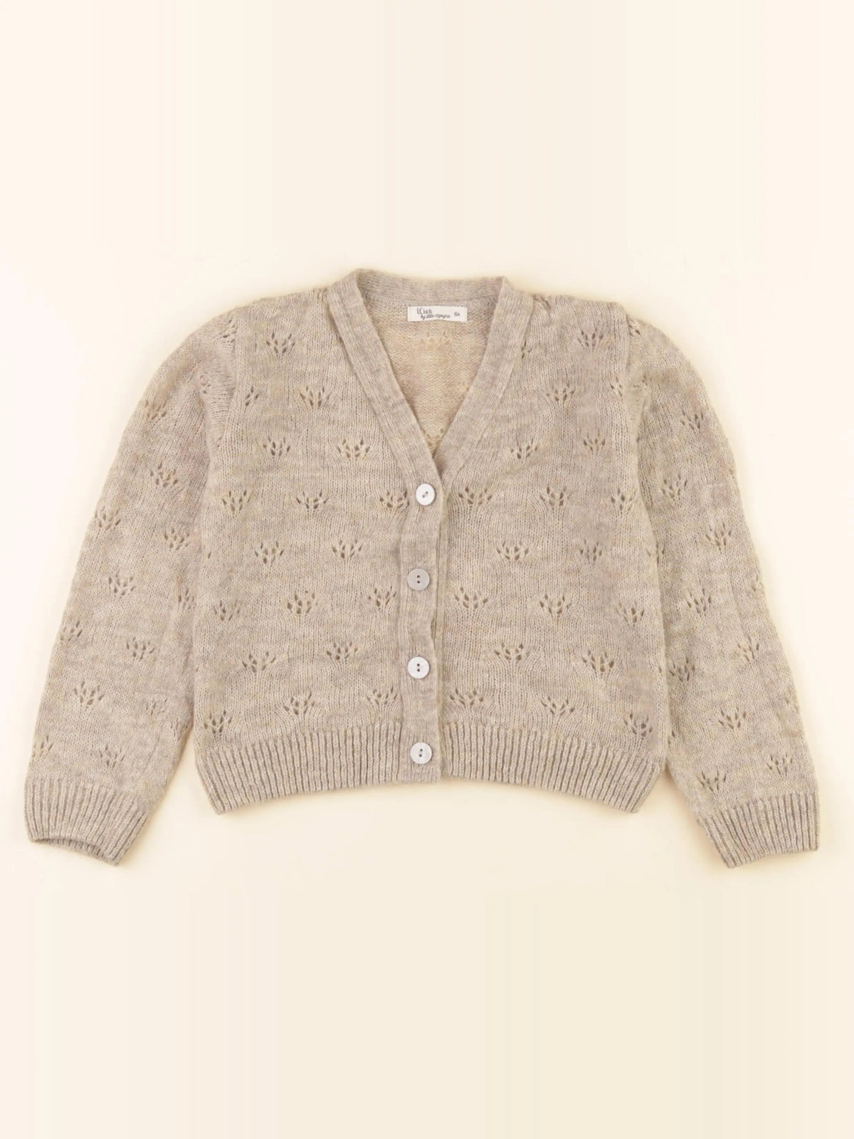Little Cigogne - gilet beige - 6 ans
