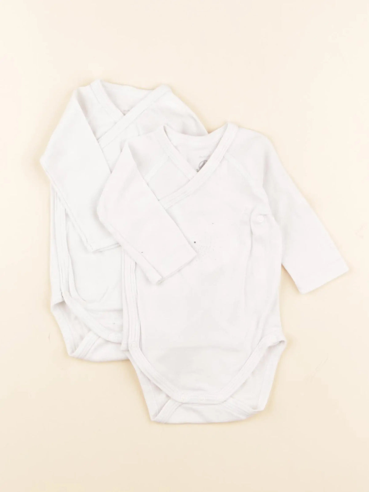 Petit Bateau - lot de 2 bodies en coton blanc - 3 mois
