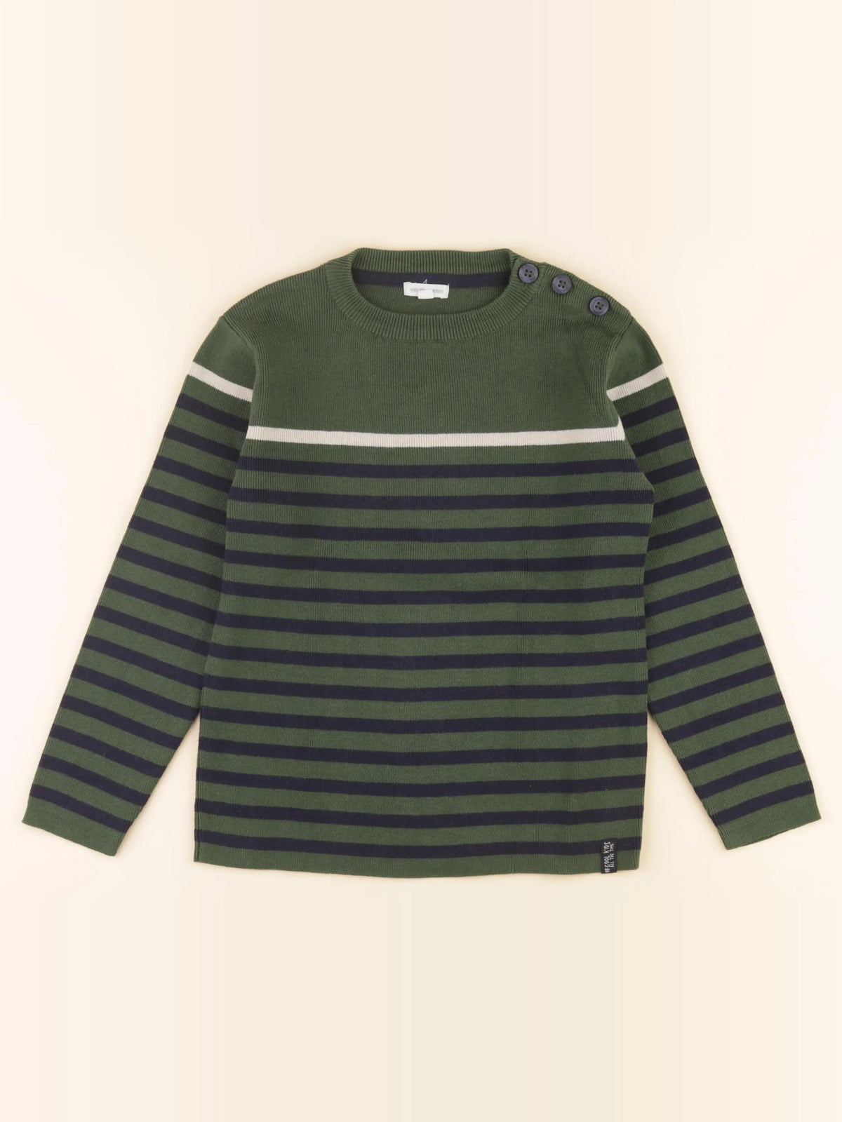 Vertbaudet - pull vert - 8 ans