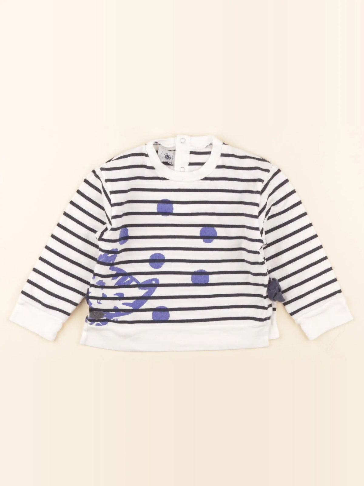 Petit Bateau - sweat blanc - 12 mois