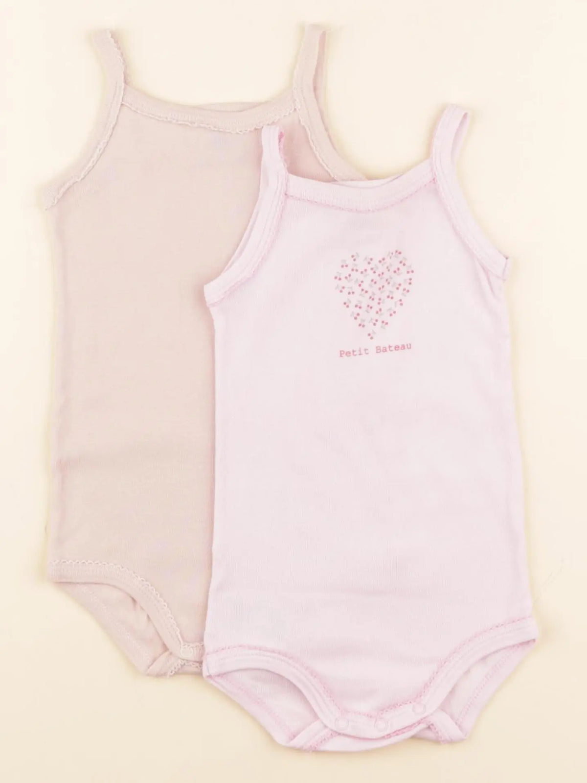 Petit Bateau - lot de 2 bodies en coton rose - 6 mois