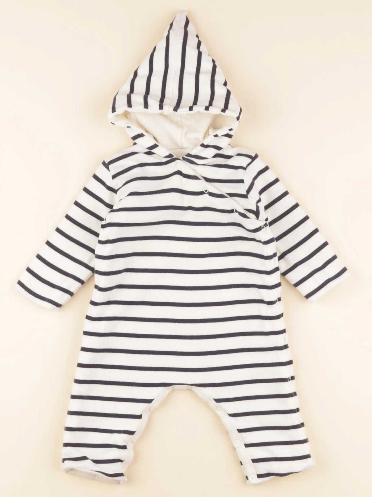 Petit Bateau - sur-pyjama blanc, bleu - 6 mois