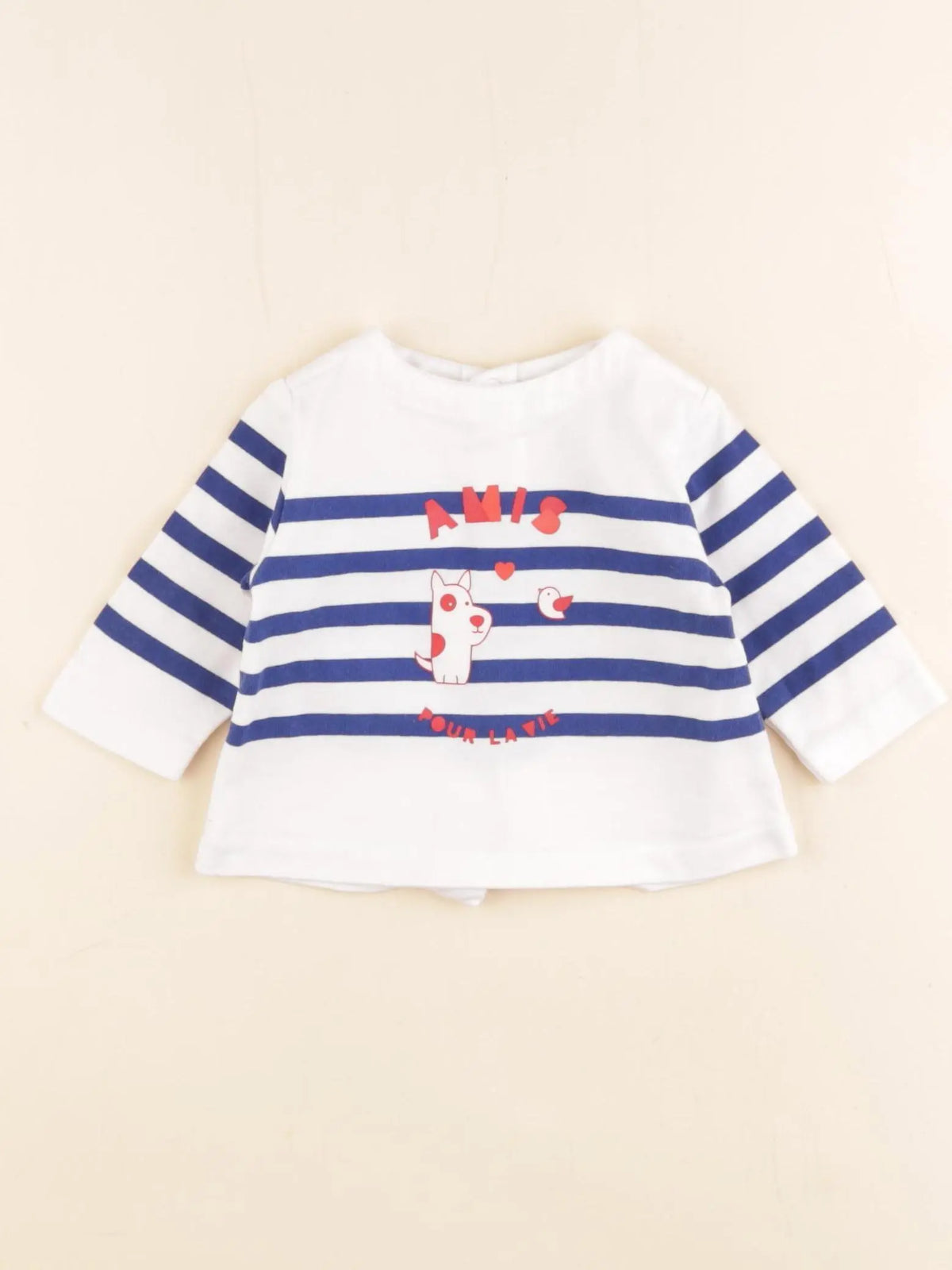 Jacadi - tee-shirt blanc, bleu - 3 mois