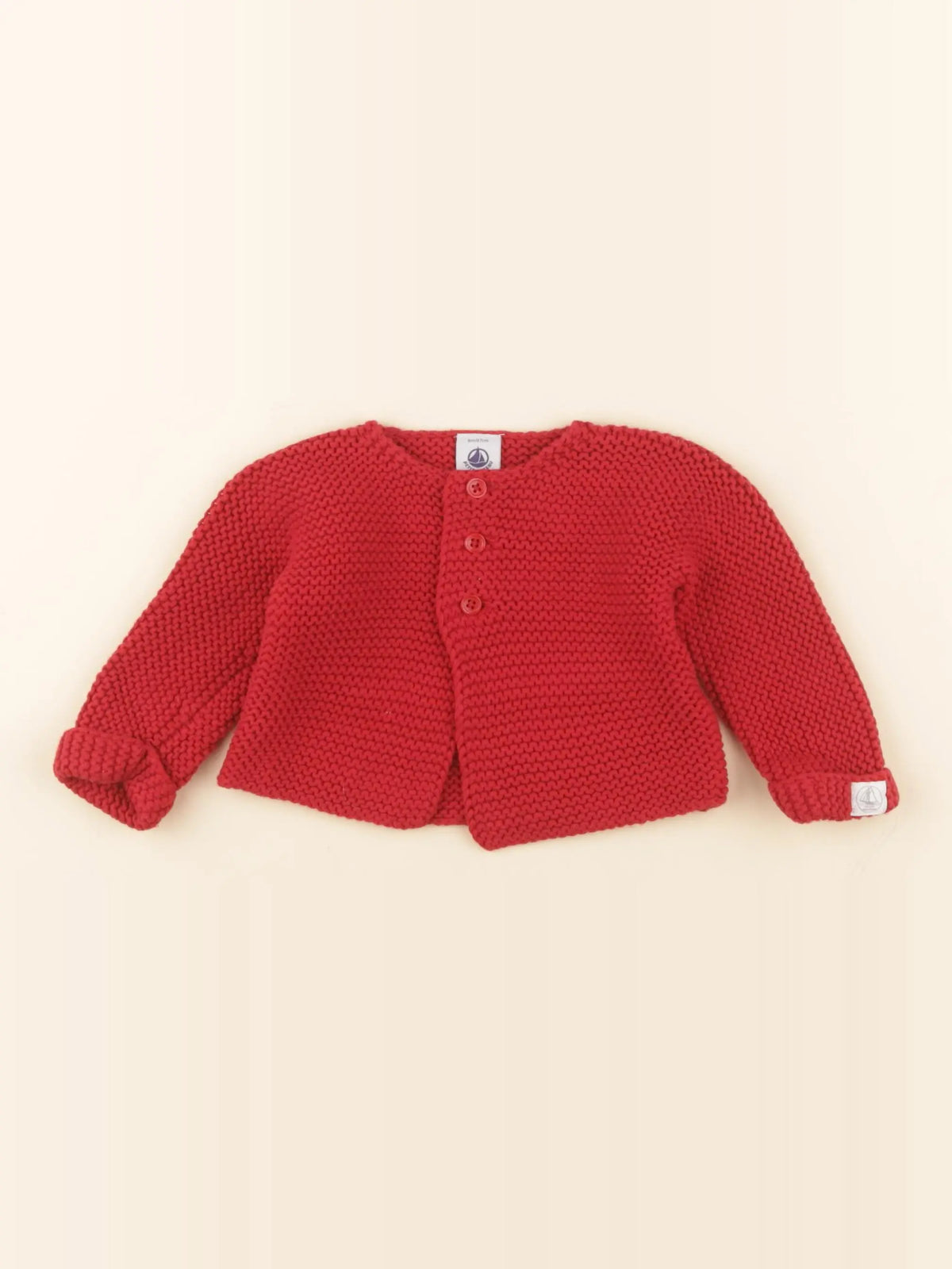Petit Bateau - gilet rouge - 6 mois