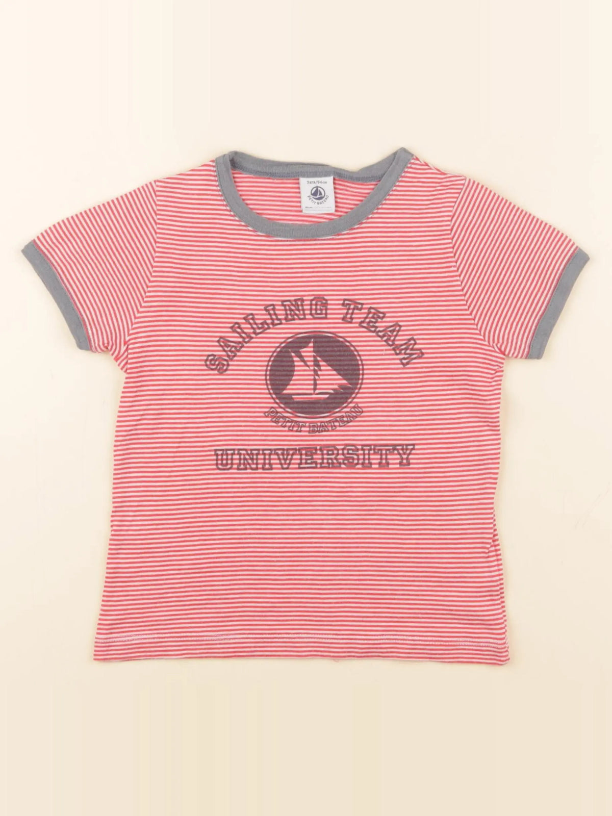 Petit Bateau - tee-shirt rouge - 3 ans