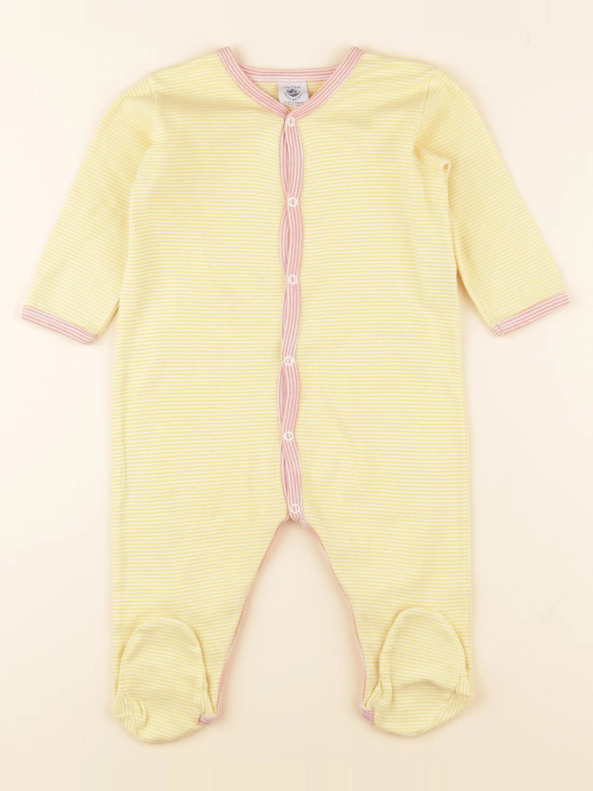 Petit Bateau - pyjama coton jaune - 12 mois
