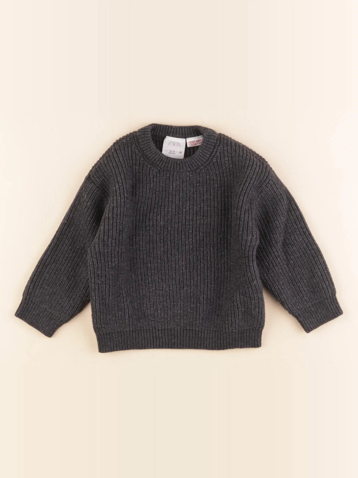 Zara - pull gris - 12/18 mois