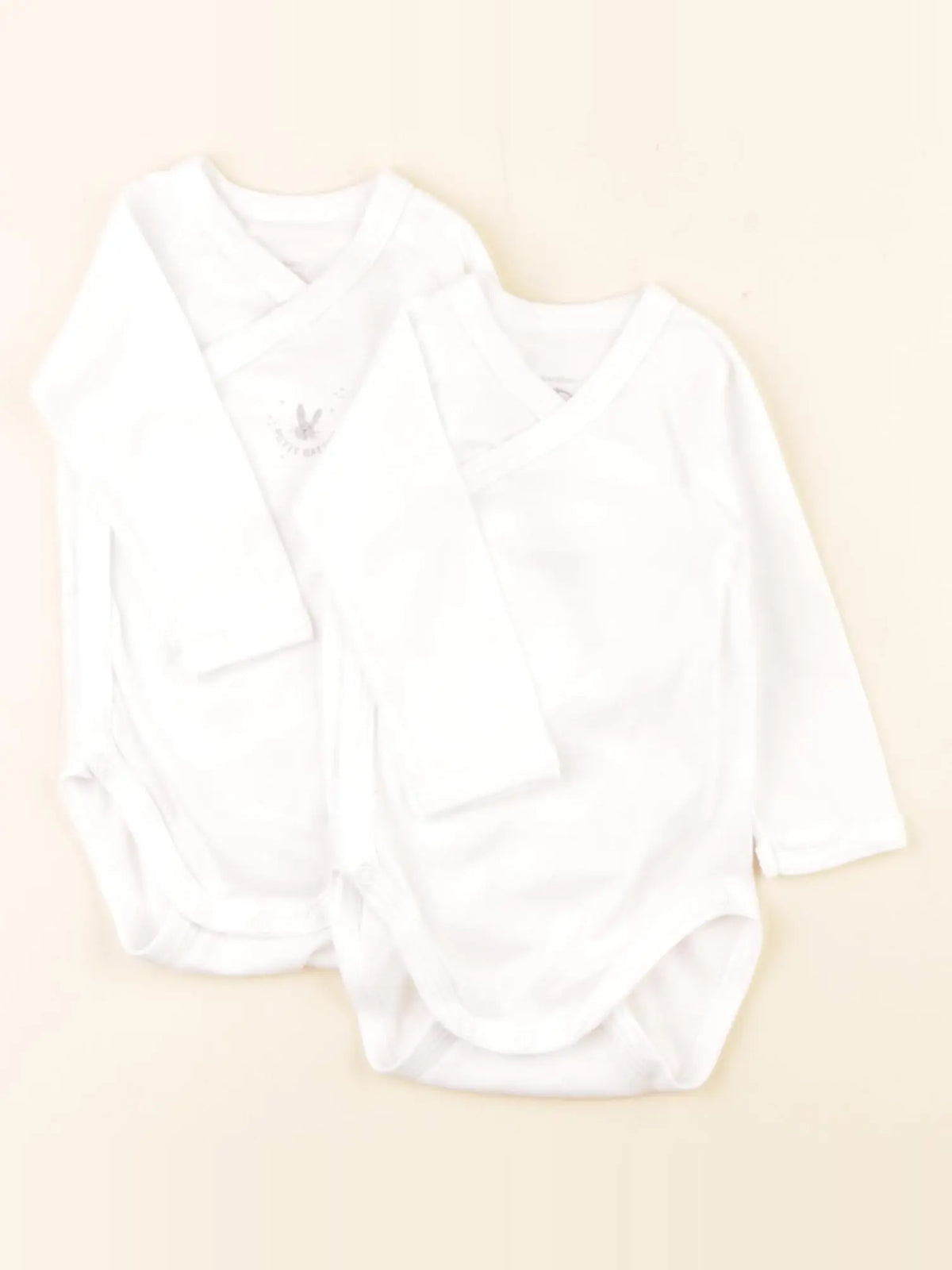 Petit Bateau - lot de 2 bodies en coton blanc - 3 mois