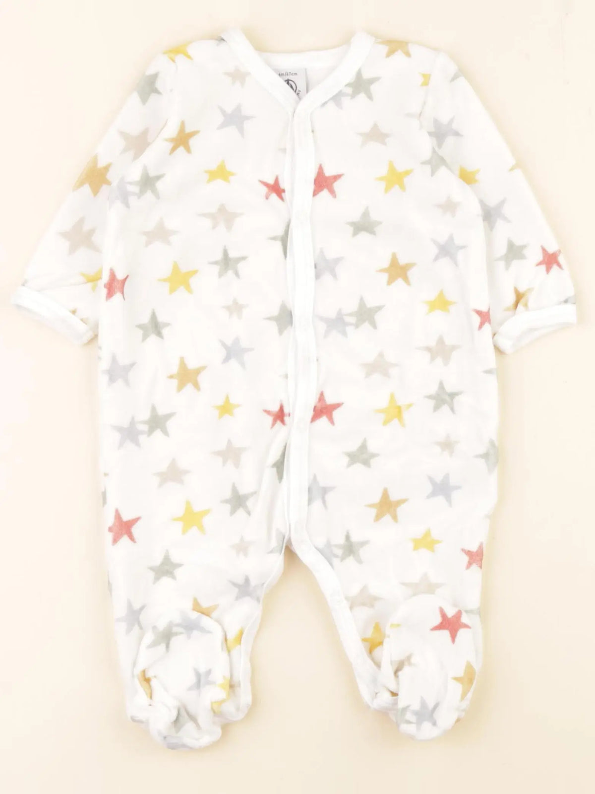 Petit Bateau - pyjama velours multicolore - 6 mois