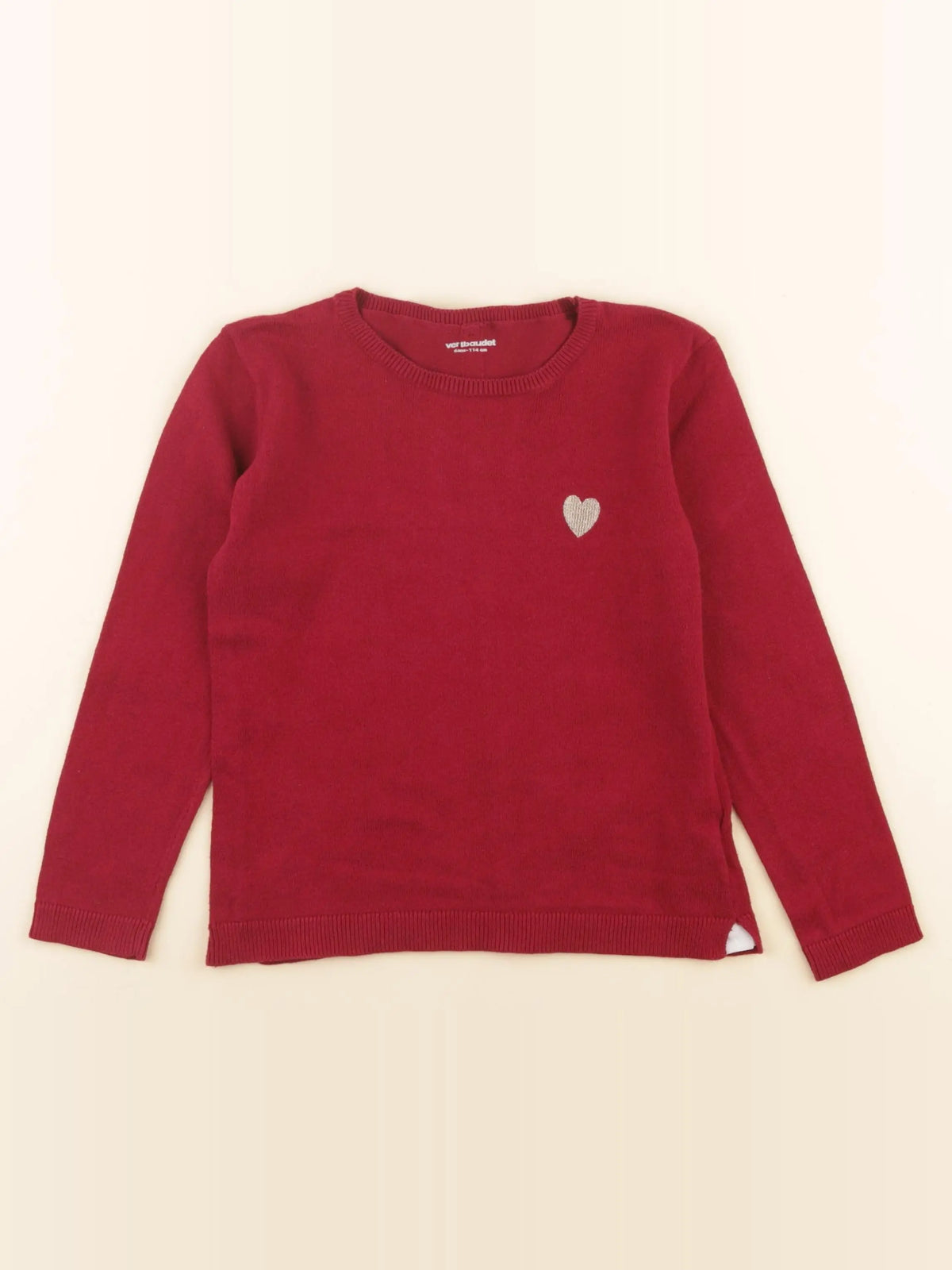 Vertbaudet - pull rouge - 6 ans