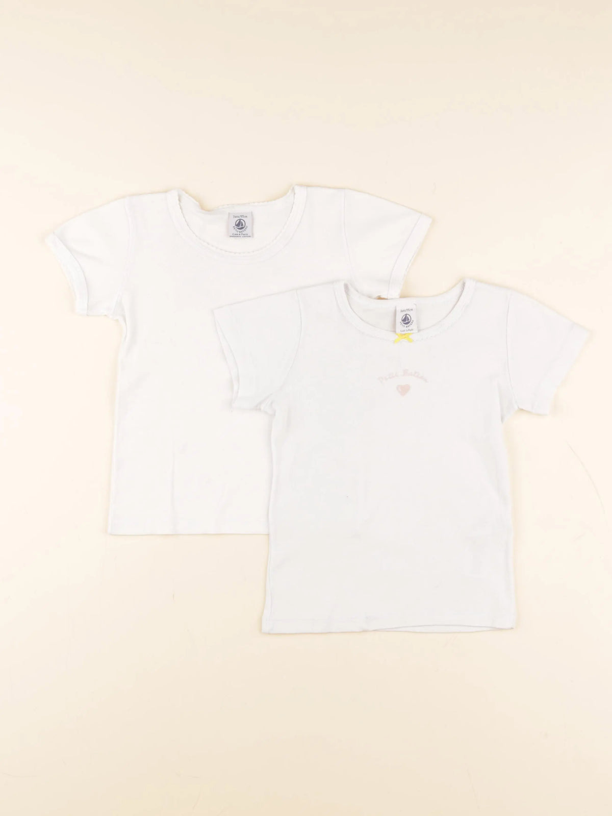Petit Bateau - lot de 2 maillots de corps blanc - 3 ans