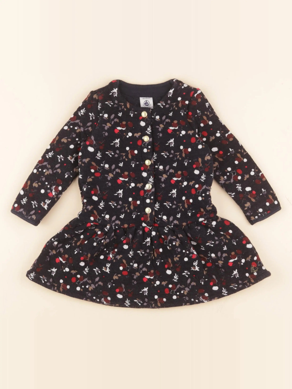Petit Bateau - robe bleu, rouge - 18 mois