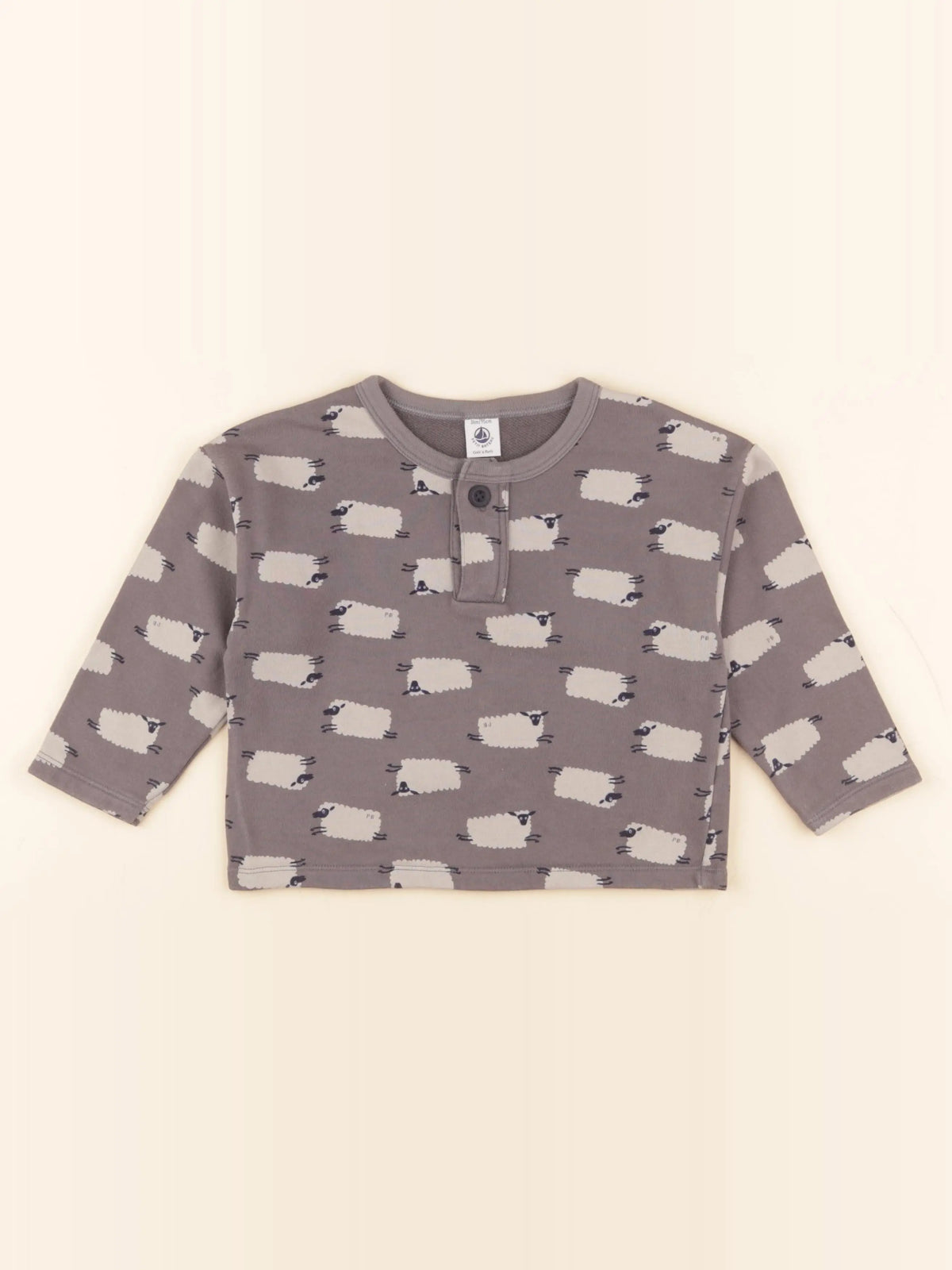 Petit Bateau - sweat gris - 36 mois