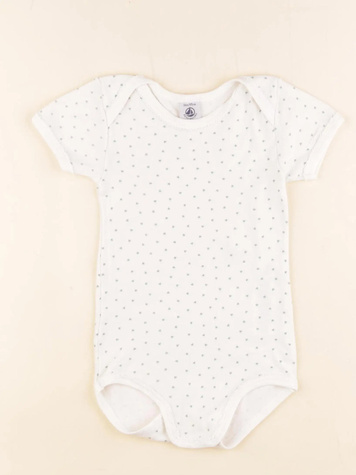 Petit Bateau - body blanc, bleu - 36 mois
