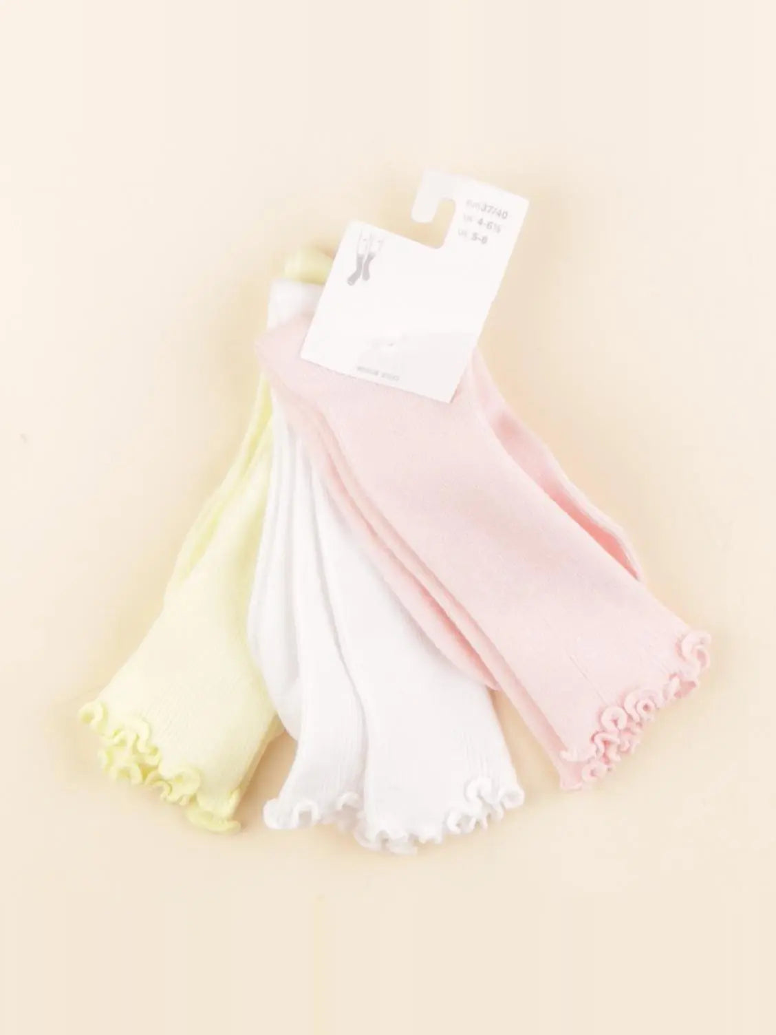 Zara - lot de 3 chaussettes jaune, rose - 12/14 ans