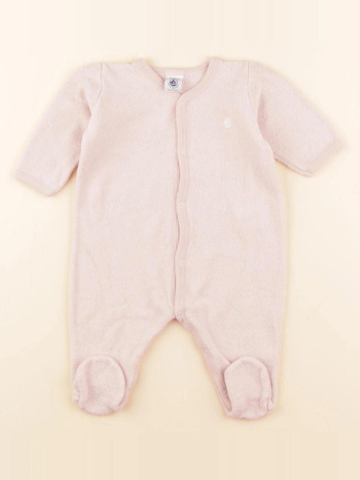 Petit Bateau - pyjama velours rose - 3 mois