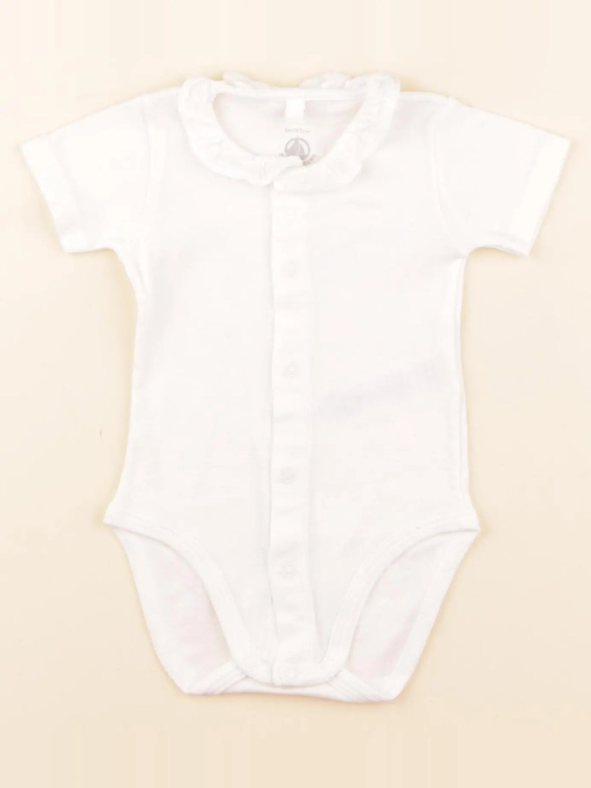 Petit Bateau - body à col blanc - 6 mois