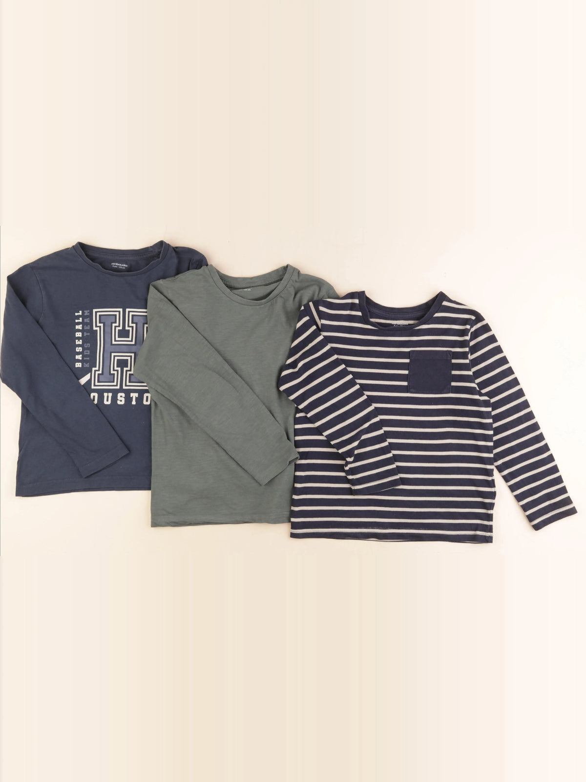 Vertbaudet - lot de 3 tee-shirts bleu, vert - 8 ans
