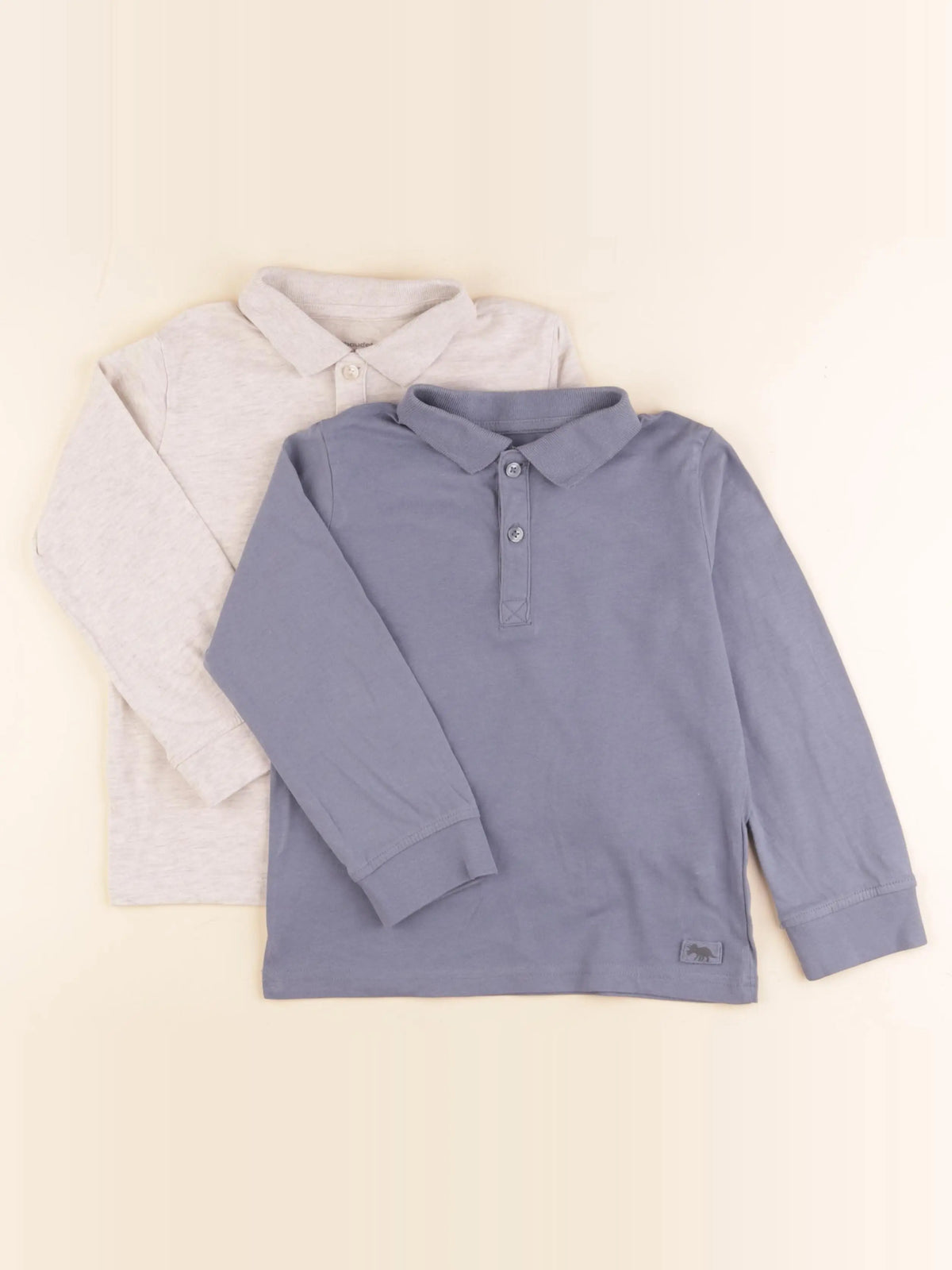 Vertbaudet - lot de 2 polos bleu, gris - 5 ans