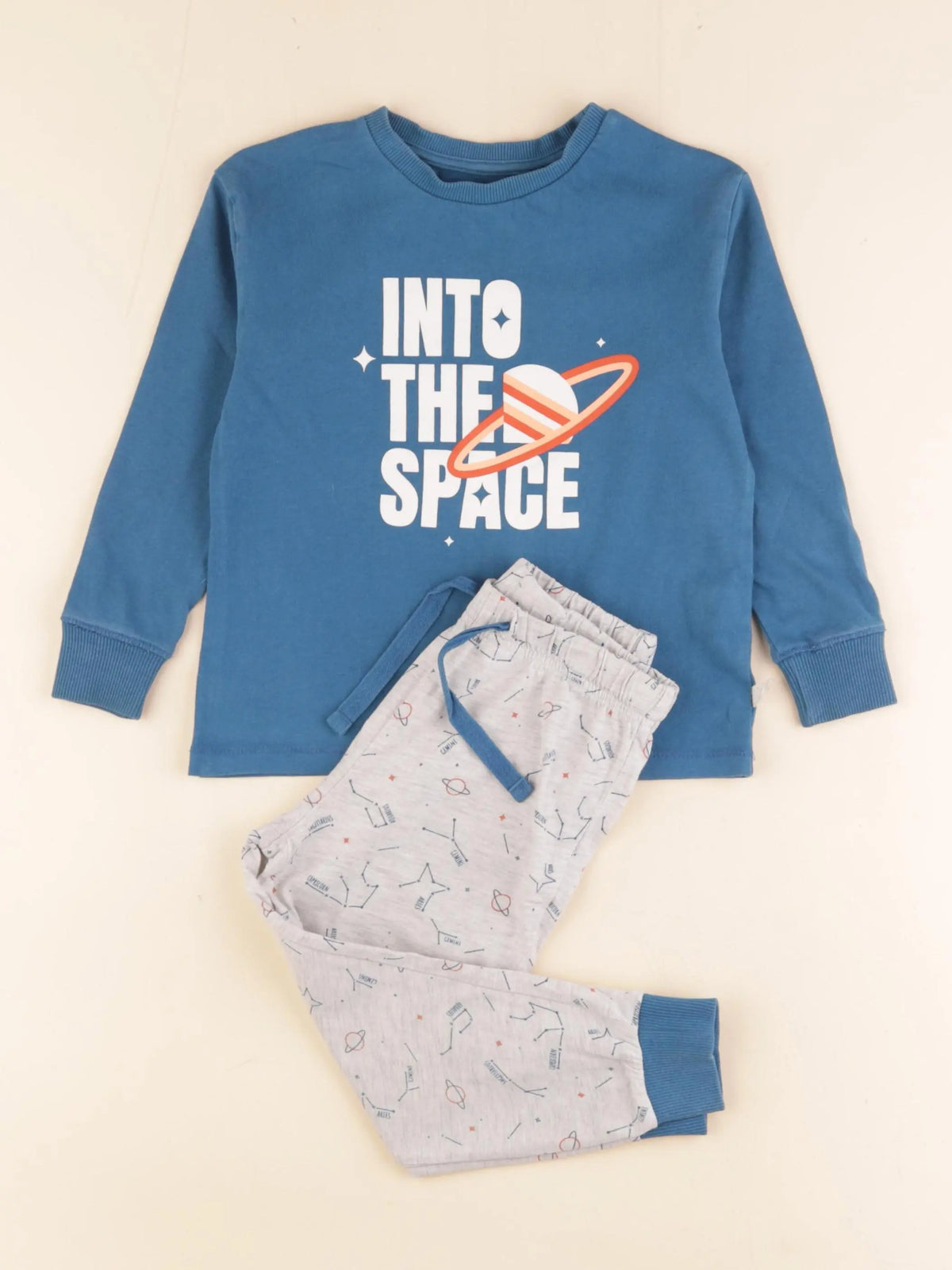 Okaidi - pyjama coton bleu, gris - 3 ans