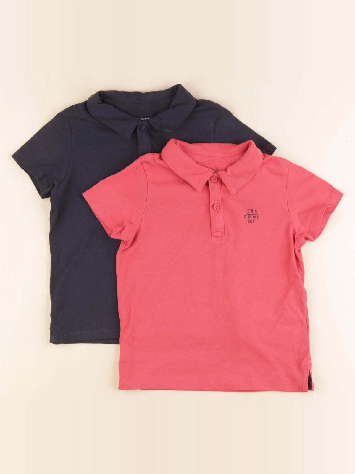 Vertbaudet - lot de 2 tee-shirts bleu, rose - 4 ans