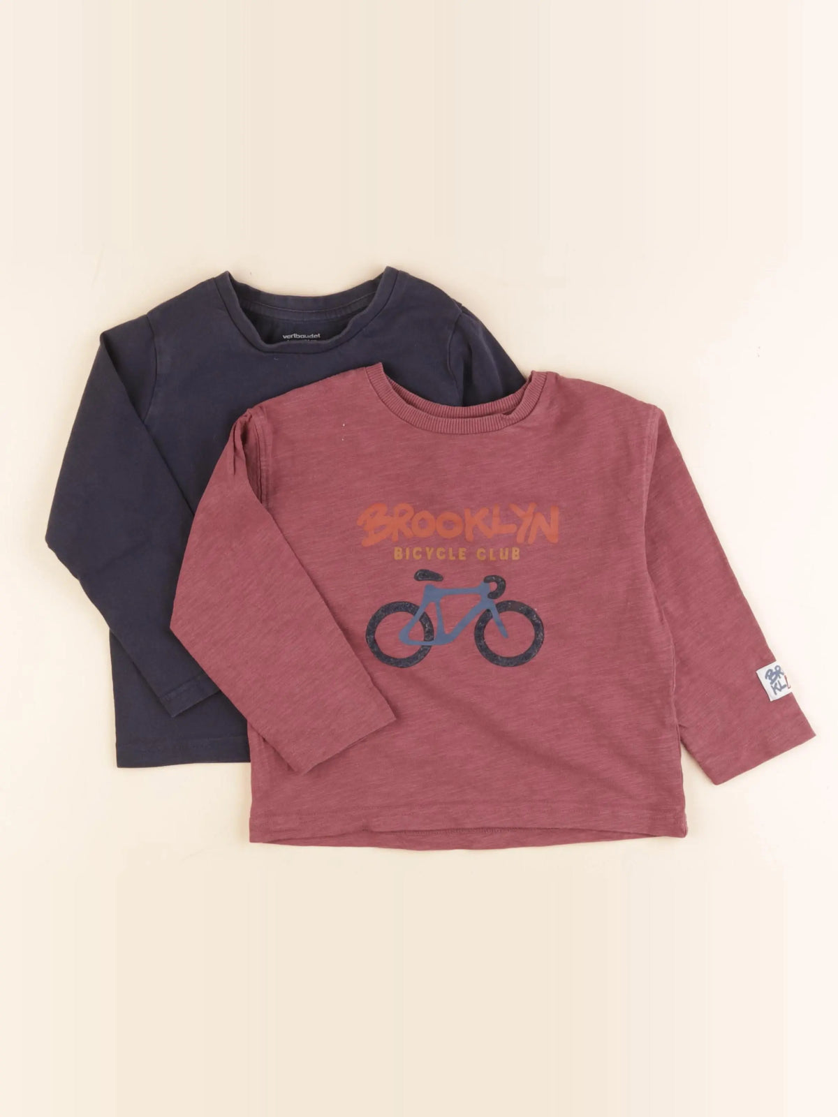 Vertbaudet - lot de 2 tee-shirts bleu, rose - 4 ans