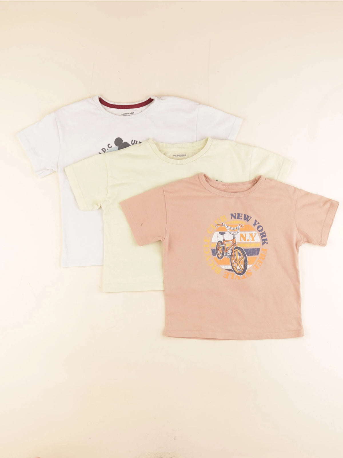 Vertbaudet - lot de 3 tee-shirts multicolore - 4 ans