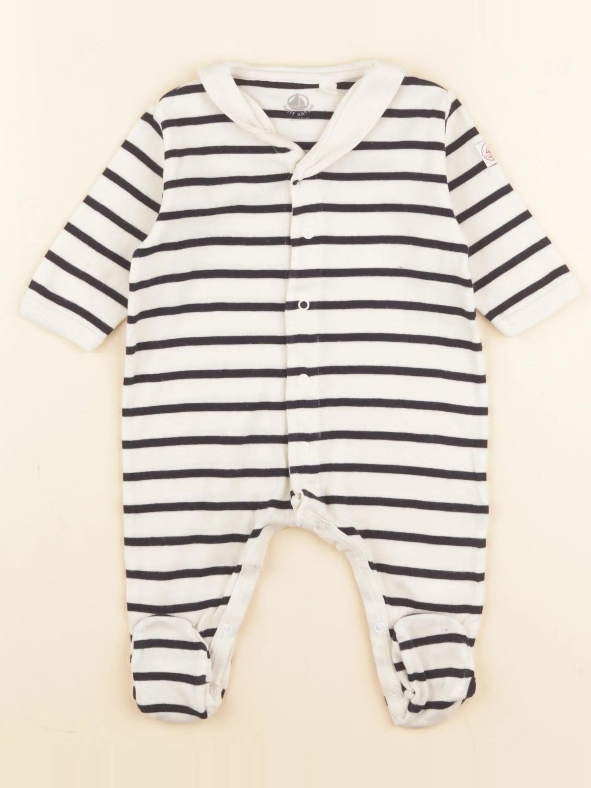 Petit Bateau - pyjama coton bleu - 3 mois