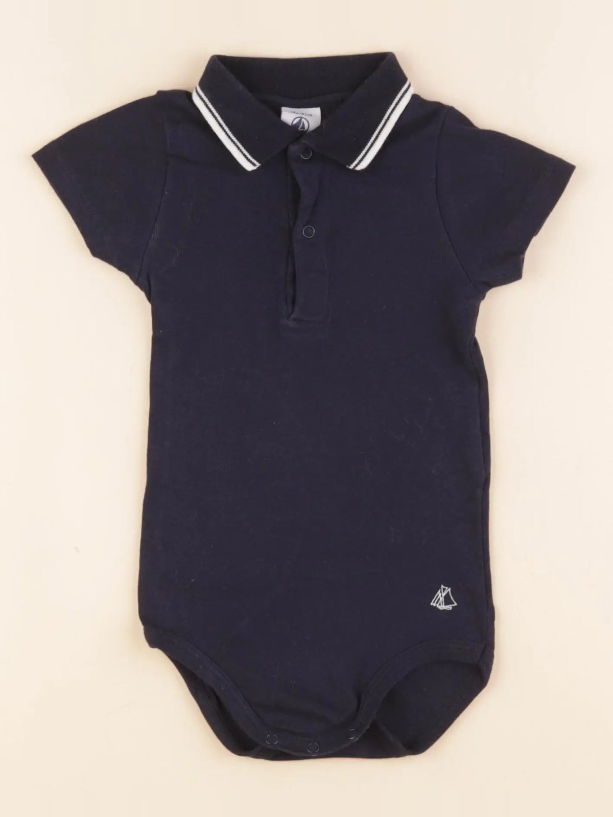 Petit Bateau - body à col bleu - 18 mois