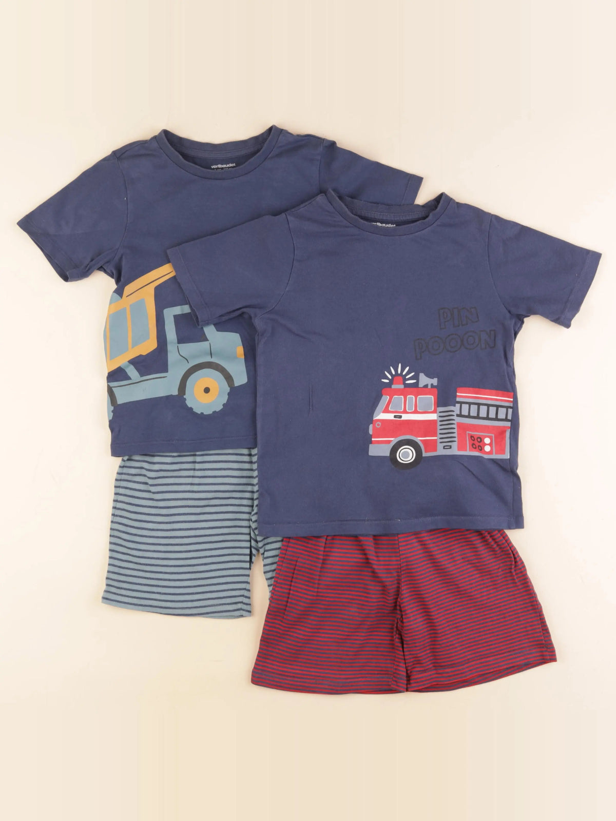 Vertbaudet - lot de 2 pyjamas coton bleu - 5 ans