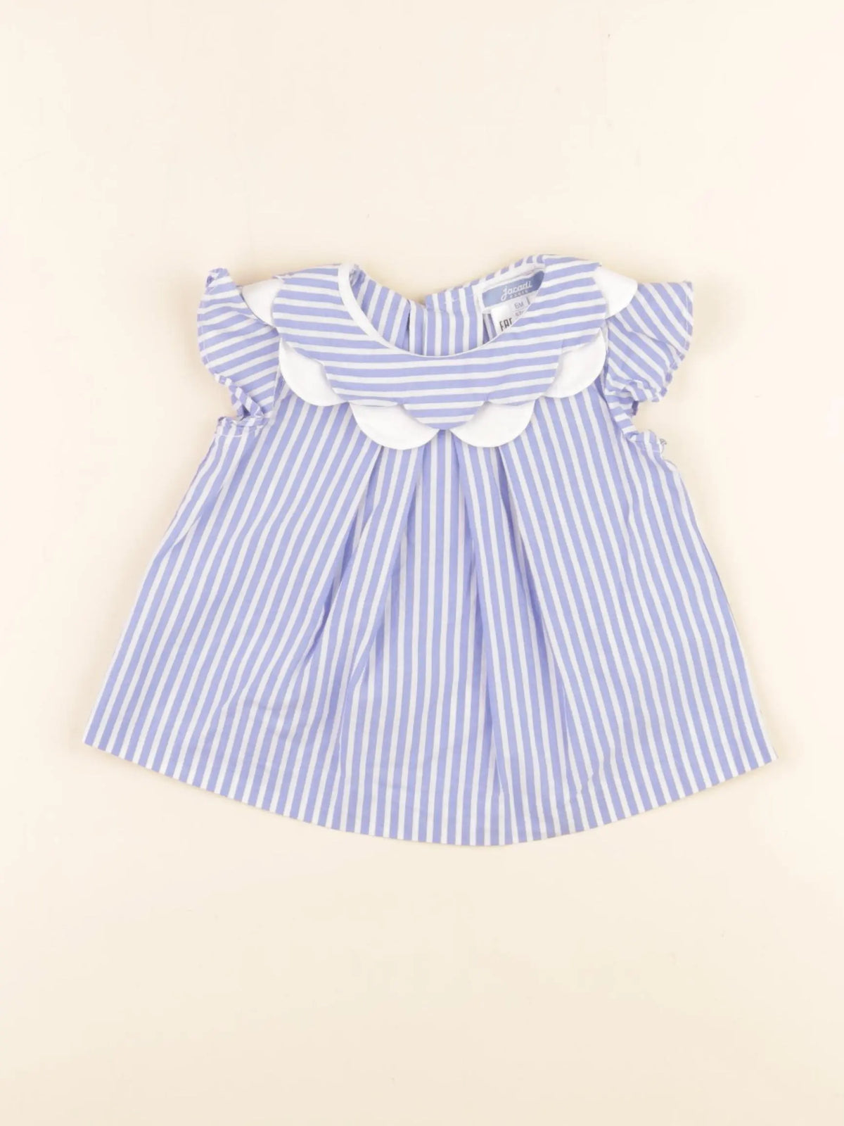 Jacadi - blouse blanc, bleu - 6 mois