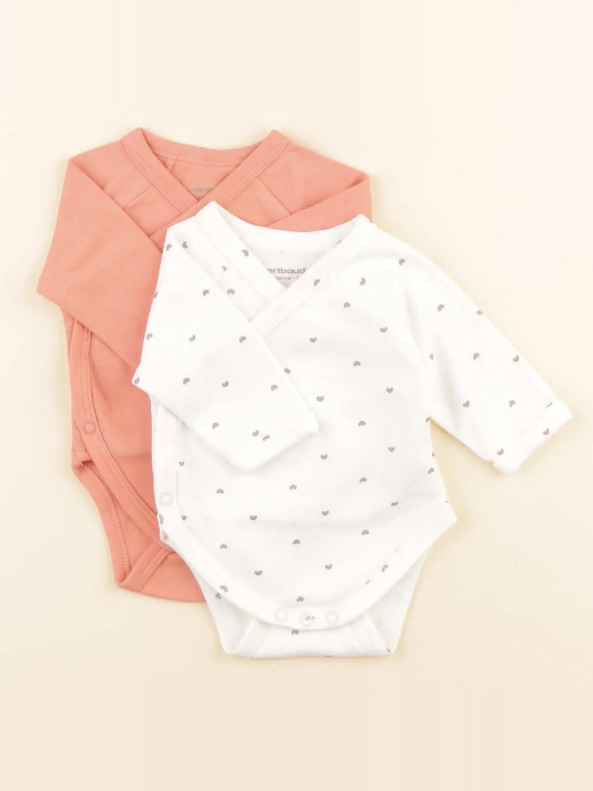Vertbaudet - lot de 2 bodies en coton multicolore - 0 mois