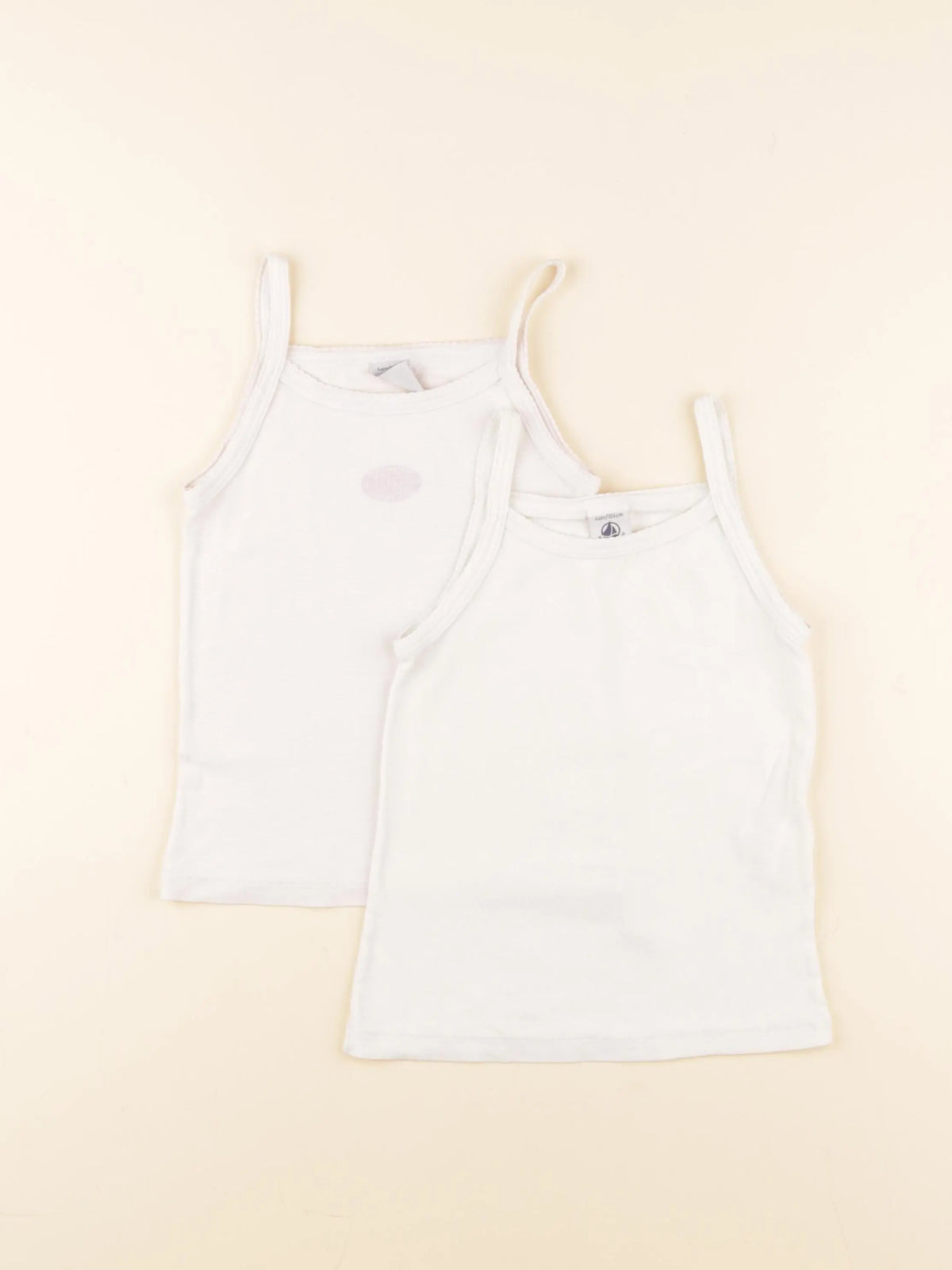 Petit Bateau - lot de 2 maillots de corps blanc, rose - 4 ans