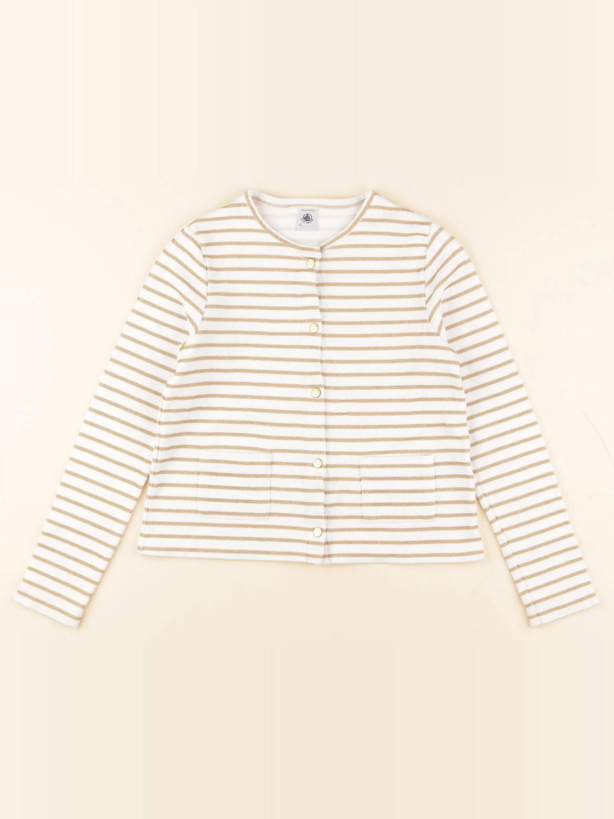 Petit Bateau - tee-shirt blanc, or - 10 ans