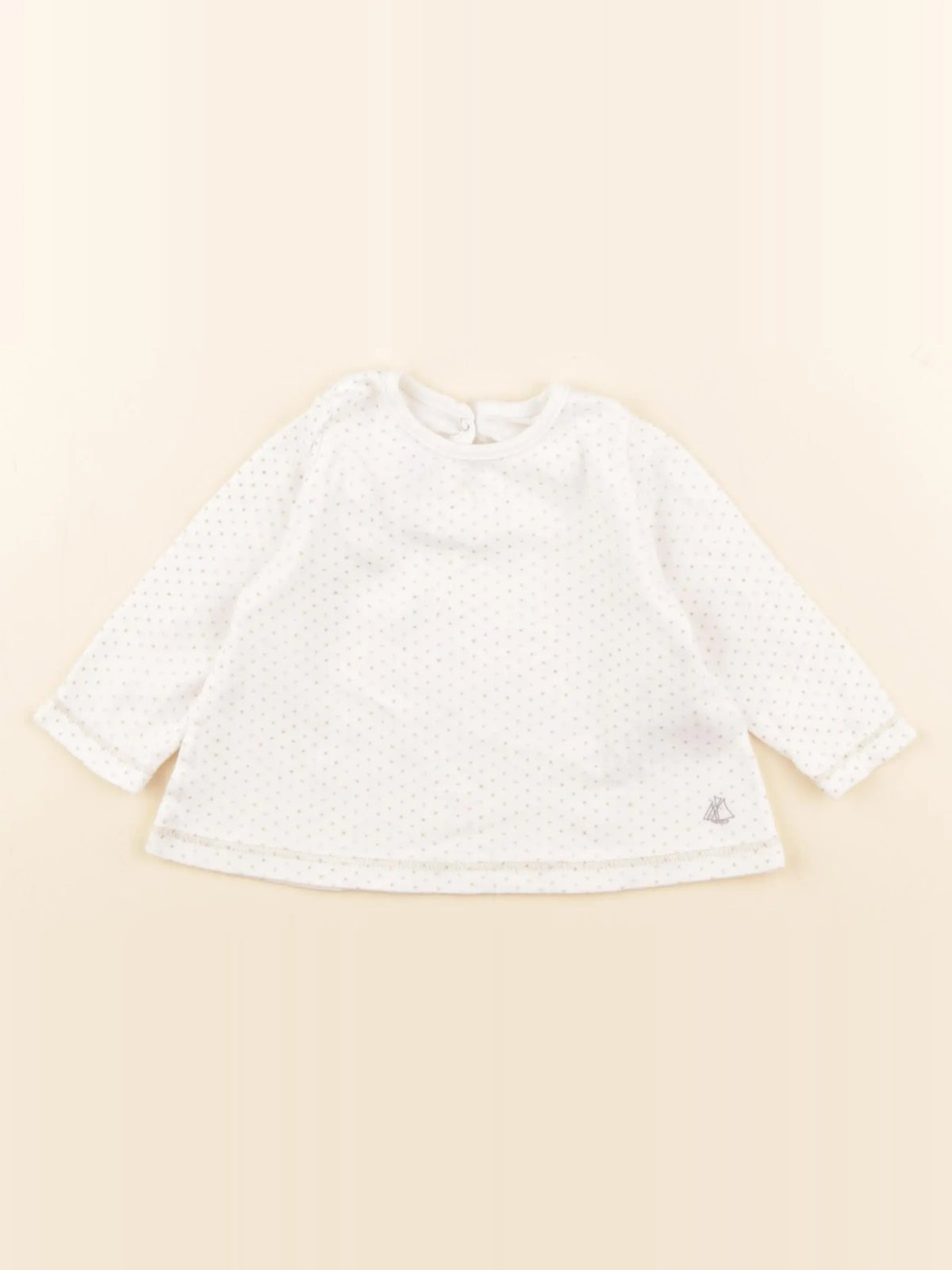 Petit Bateau - tee-shirt blanc, or - 6 mois