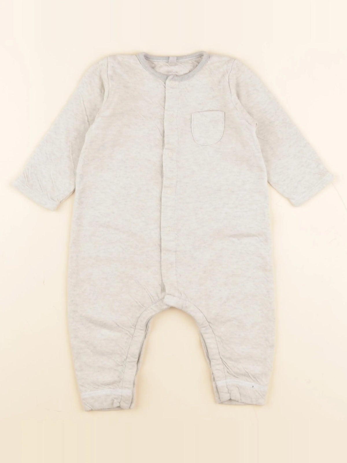 Petit Bateau - pyjama coton beige - 12 mois